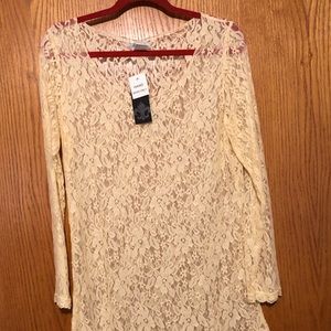 Cream lace long sleeve